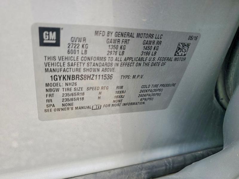 Aukcja sprzedaży 2017 Cadillac Xt5, vin: 1GYKNBRS8HZ111536, numer aukcji: 65117666
