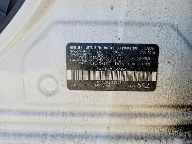 Продажа на аукционе авто 2019 Mitsubishi Outlander, vin: JA4AZ2A36KZ606944, номер лота: 63017076