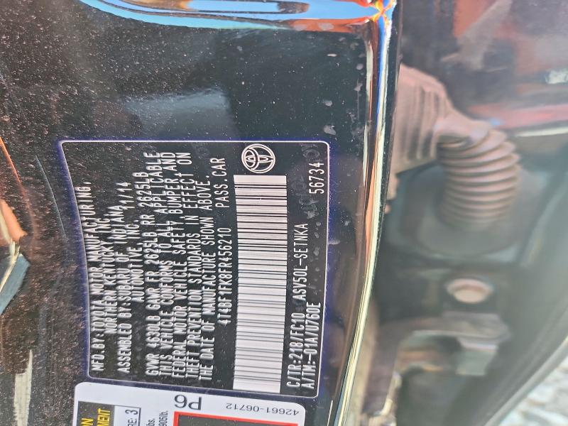 2015 Toyota Camry მანქანა იყიდება აუქციონზე, vin: 4T4BF1FK8FR456210, აუქციონის ნომერი: 64484826