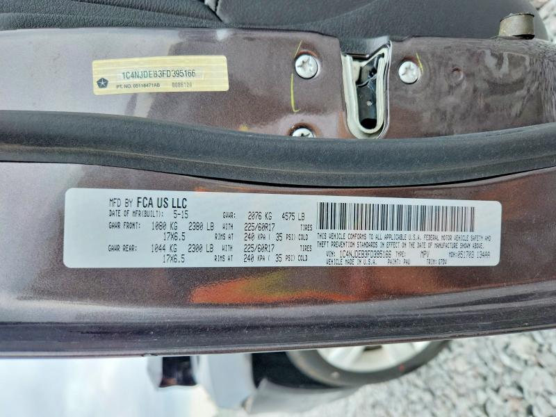 64034766 :رقم المزاد ، 1C4NJDEB3FD395166 vin ، 2015 Jeep Compass مزاد بيع