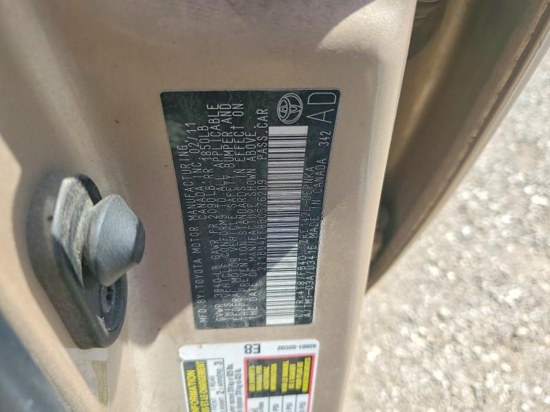 65373686 :رقم المزاد ، 2T1BU4EE8BC576209 vin ، 2011 Toyota Corolla مزاد بيع