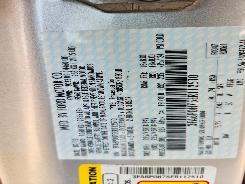 Продаж на аукціоні авто 2014 Ford Fusion, vin: 3FA6P0H75ER112510, номер лоту: 64009676
