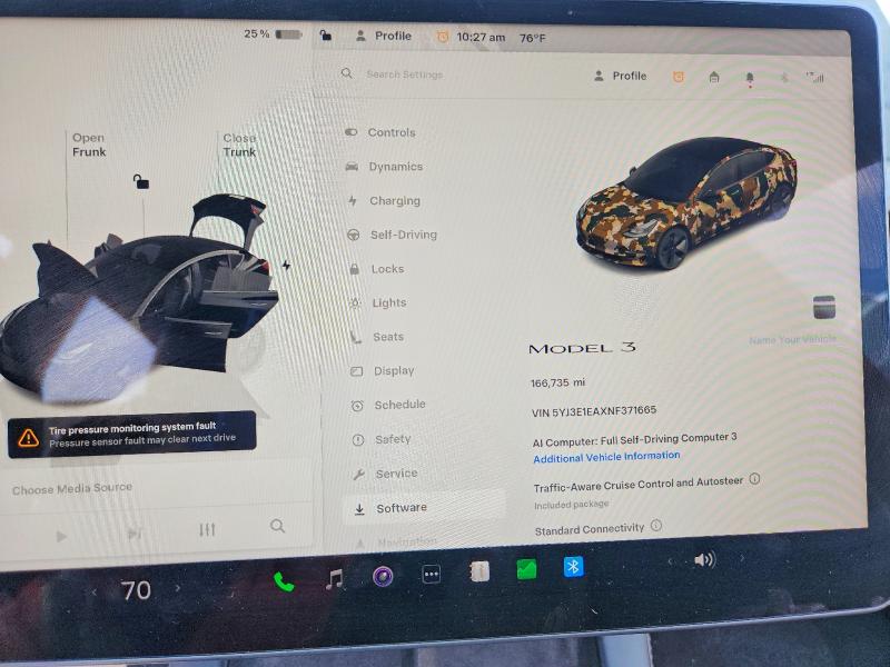 2022 Tesla Model 3 მანქანა იყიდება აუქციონზე, vin: 5YJ3E1EAXNF371665, აუქციონის ნომერი: 66475306