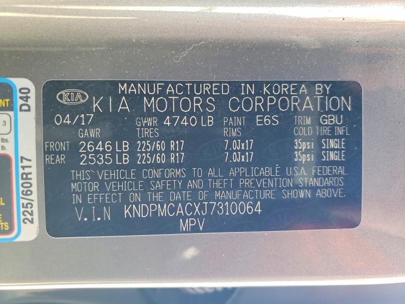65860636 :رقم المزاد ، KNDPMCACXJ7310064 vin ، 2018 Kia Sportage مزاد بيع