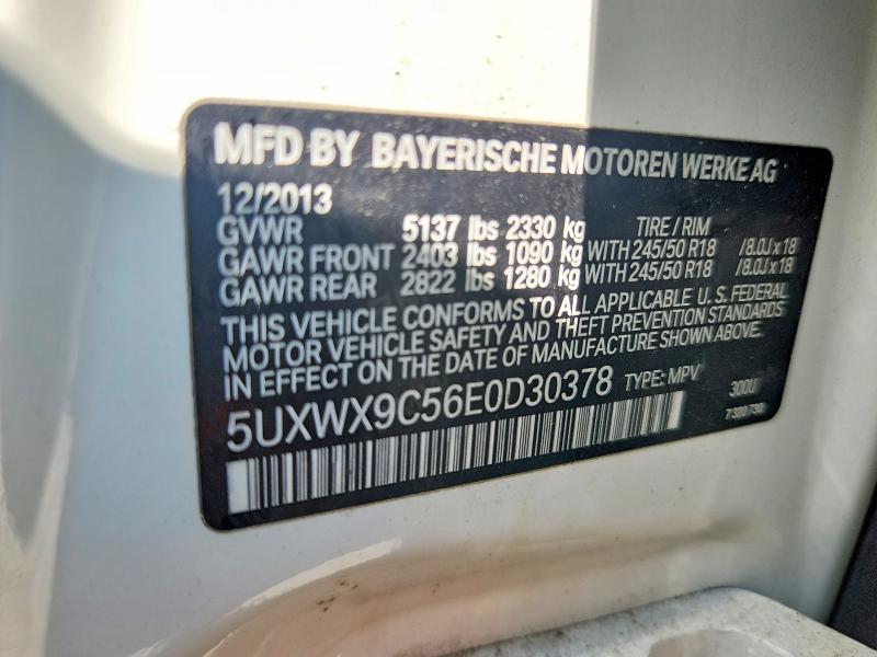 Aukcja sprzedaży 2014 Bmw X3, vin: 5UXWX9C56E0D30378, numer aukcji: 64224716