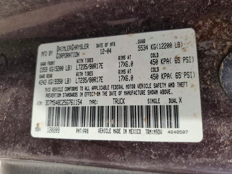 Aukcja sprzedaży 2005 Dodge Ram 3500, vin: 3D7MS48C25G761154, numer aukcji: 63559886