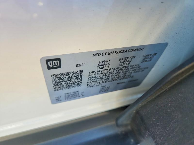 65137366 :رقم المزاد ، KL77LKE22RC209373 vin ، 2024 Chevrolet Trax مزاد بيع