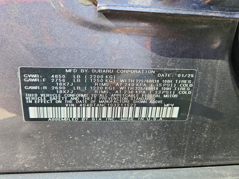 Aukcja sprzedaży 2025 Subaru Outback, vin: 4S4BTANC1S3211522, numer aukcji: 65746736