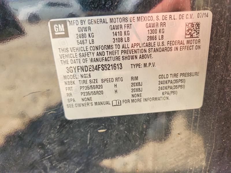 2015 Cadillac Srx მანქანა იყიდება აუქციონზე, vin: 3GYFNDE34FS521613, აუქციონის ნომერი: 66432256