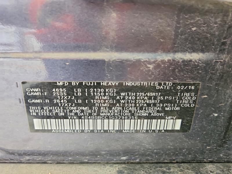 Продажа на аукционе авто 2016 Subaru Outback, vin: 4S4BSBCC1G3298356, номер лота: 64919256
