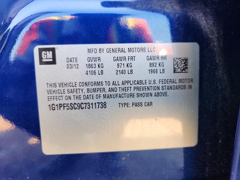 2012 Chevrolet Cruze მანქანა იყიდება აუქციონზე, vin: 1G1PF5SC9C7311738, აუქციონის ნომერი: 64100006