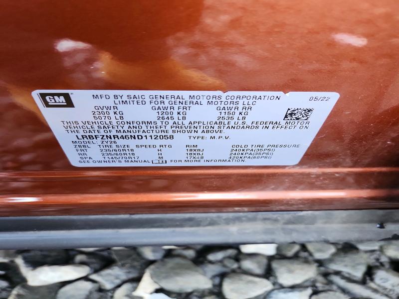 Продажа на аукционе авто 2022 Buick Envision, vin: LRBFZNR46ND112058, номер лота: 65706306