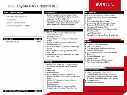 Продажа на аукционе авто 2025 Toyota Rav4 Hybrid, vin: 4T3RWRFV3SU165777, номер лота: 64100296