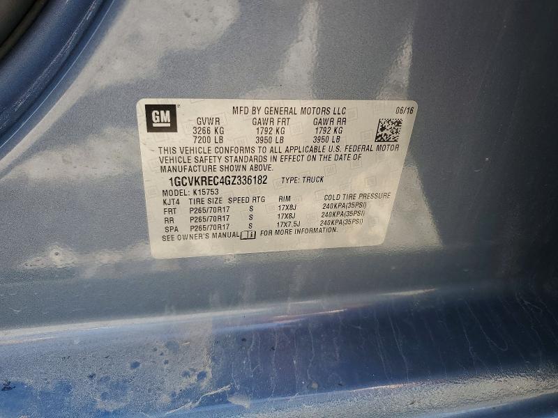 Aukcja sprzedaży 2016 Chevrolet Silverado, vin: 1GCVKREC4GZ336182, numer aukcji: 63304146