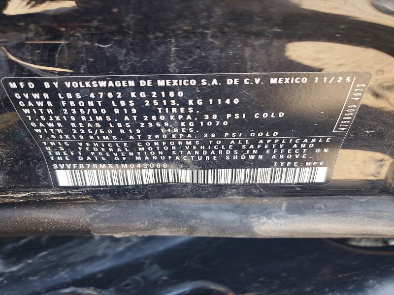 Aukcja sprzedaży 2026 Volkswagen Tiguan, vin: 3VVFR7RMXTM043066, numer aukcji: 65809216