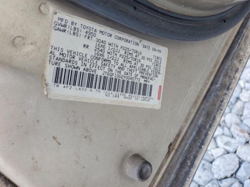 Продажа на аукционе авто 2000 Lexus Rx, vin: JT6GF10U2Y0045773, номер лота: 64691906