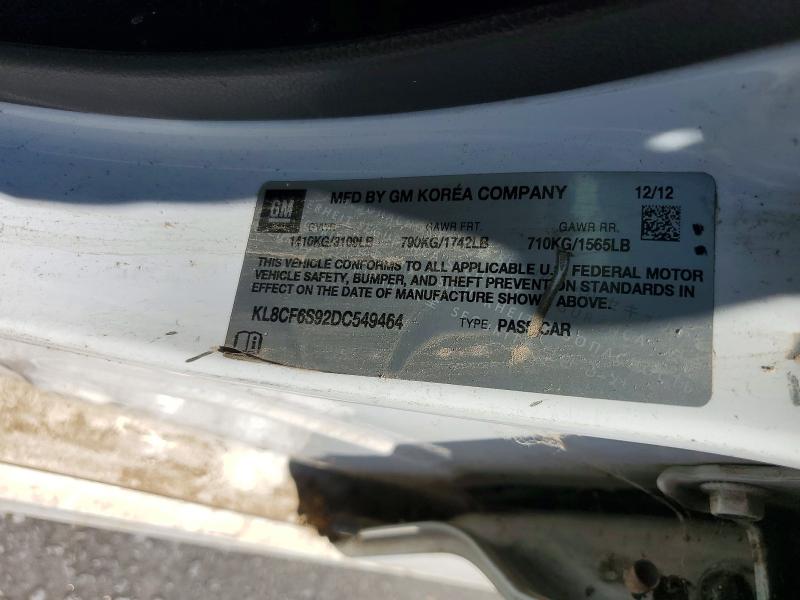 63896906 :رقم المزاد ، KL8CF6S92DC549464 vin ، 2013 Chevrolet Spark مزاد بيع