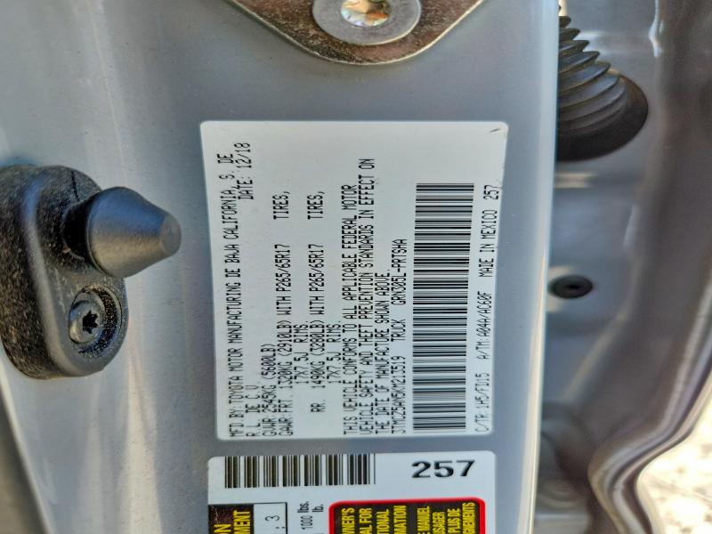 Продаж на аукціоні авто 2019 Toyota Tacoma, vin: 3TMCZ5AN5KM213519, номер лоту: 65169246