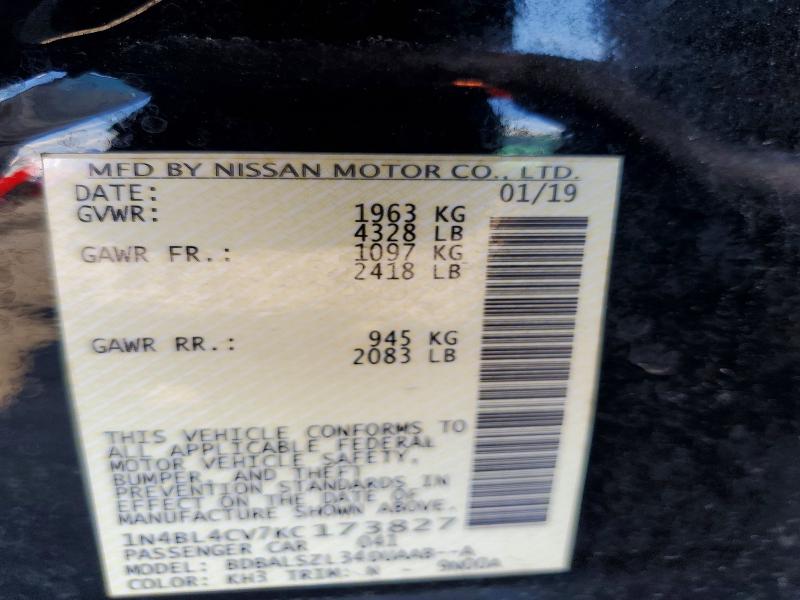 Продаж на аукціоні авто 2019 Nissan Altima, vin: 1N4BL4CV7KC173827, номер лоту: 64645286