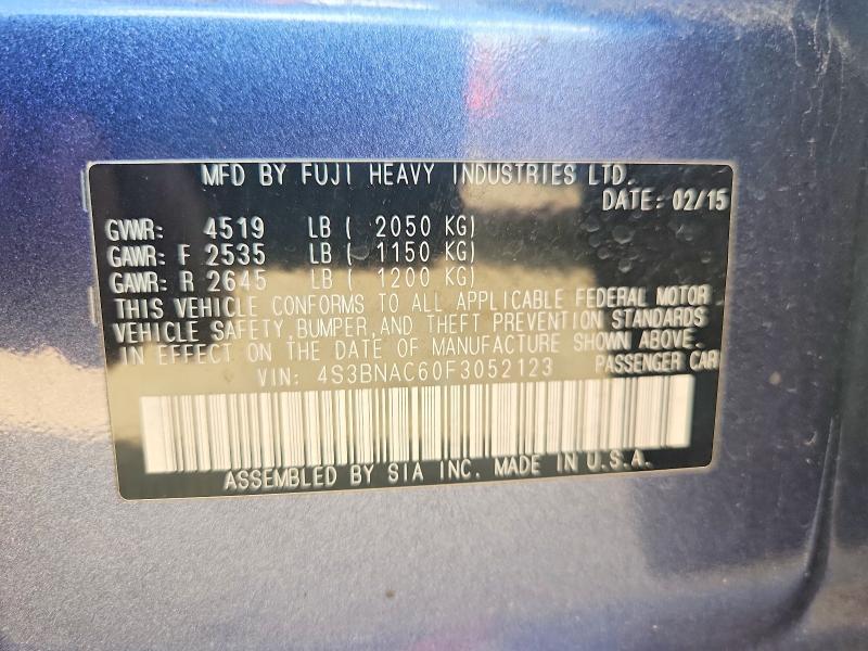 Aukcja sprzedaży 2015 Subaru Legacy, vin: 4S3BNAC60F3052123, numer aukcji: 63114276