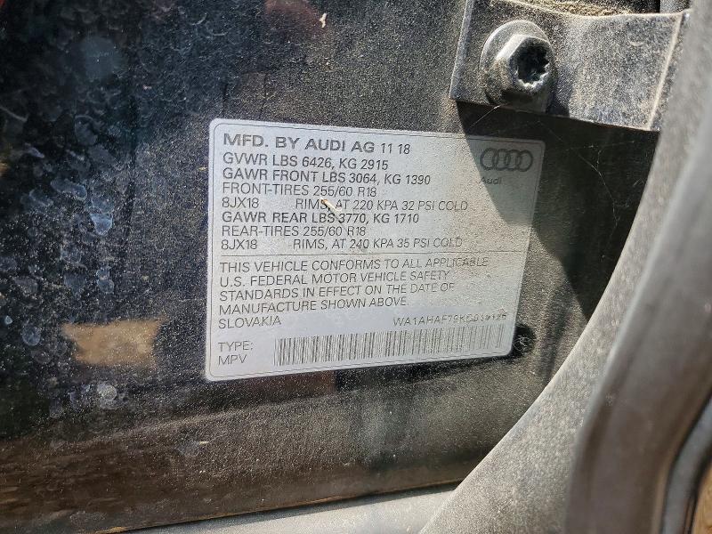 Aukcja sprzedaży 2019 Audi Q7, vin: WA1AHAF79KD019126, numer aukcji: 63823136