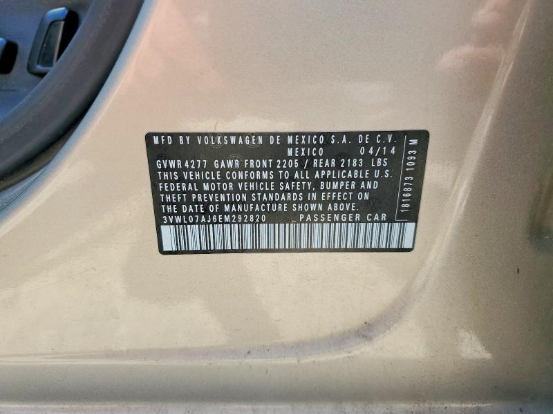 Продаж на аукціоні авто 2014 Volkswagen Jetta, vin: 3VWL07AJ6EM292820, номер лоту: 63862596