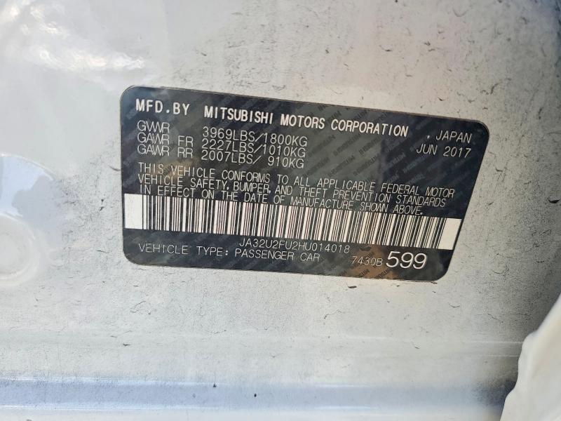 Продаж на аукціоні авто 2017 Mitsubishi Lancer, vin: JA32U2FU2HU014018, номер лоту: 64109736