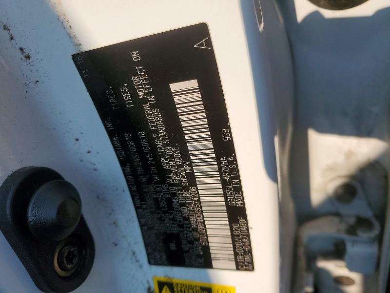 63617386 :رقم المزاد ، 5TDJZRFH0KS574206 vin ، 2019 Toyota Highlander مزاد بيع