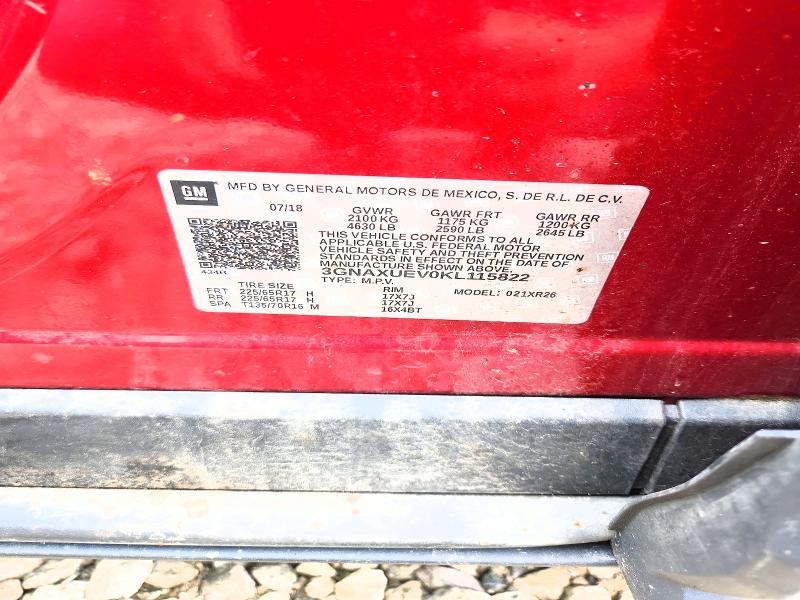65470676 :رقم المزاد ، 3GNAXUEV0KL115822 vin ، 2019 Chevrolet Equinox مزاد بيع