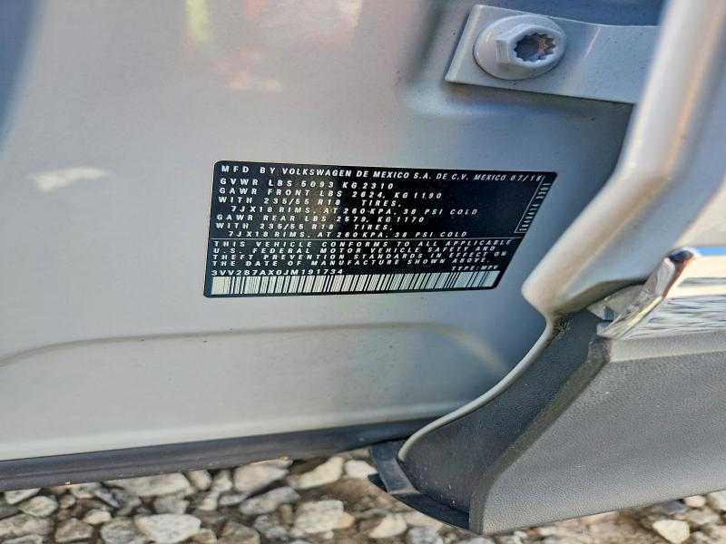 Aukcja sprzedaży 2018 Volkswagen Tiguan, vin: 3VV2B7AX0JM191734, numer aukcji: 65262326