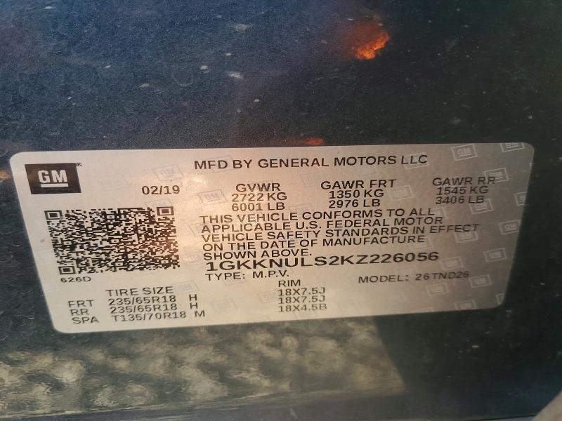 Продажа на аукционе авто 2019 Gmc Acadia, vin: 1GKKNULS2KZ226056, номер лота: 65888376