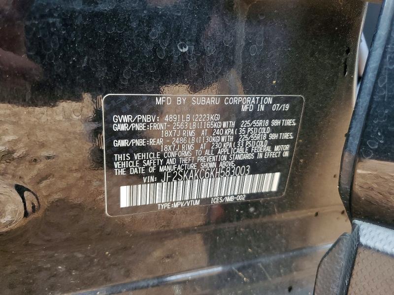 Aukcja sprzedaży 2019 Subaru Forester, vin: JF2SKAKC6KH583003, numer aukcji: 63533536