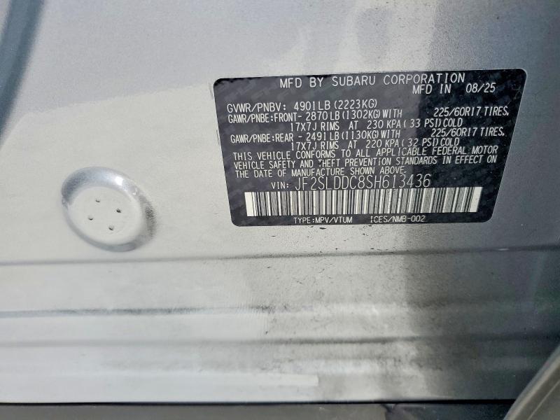 64737266 :رقم المزاد ، JF2SLDDC8SH613436 vin ، 2025 Subaru Forester مزاد بيع