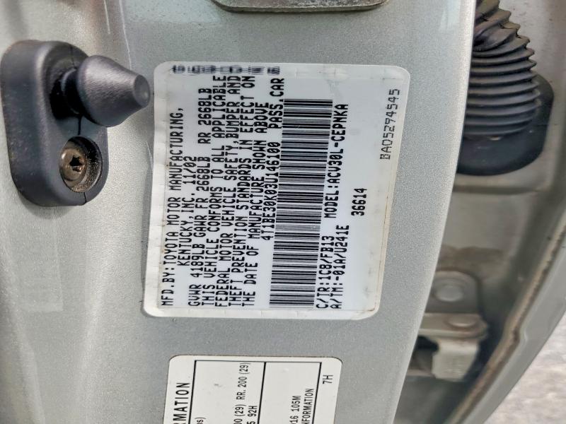 Продажа на аукционе авто 2003 Toyota Camry, vin: 4T1BE30K03U146100, номер лота: 64077146