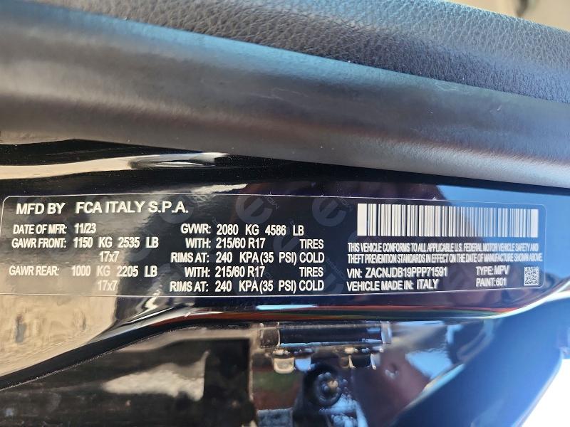 Продажа на аукционе авто 2023 Jeep Renegade, vin: ZACNJDB19PPP71591, номер лота: 65034486