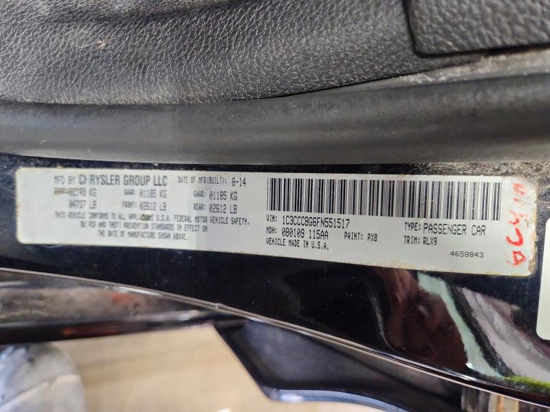Aukcja sprzedaży 2015 Chrysler 200, vin: 1C3CCCBG6FN551517, numer aukcji: 63692256