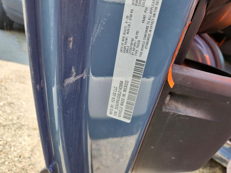 65214036 :رقم المزاد ، 3C6URVJG8LE143894 vin ، 2020 Ram Promaster 3500 مزاد بيع