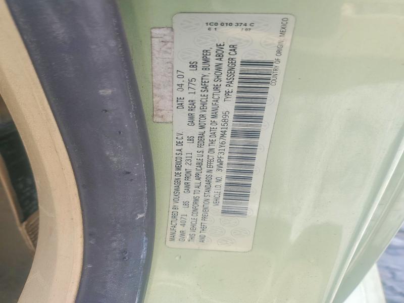 Продаж на аукціоні авто 2007 Volkswagen New Beetle, vin: 3VWPF31Y67M415895, номер лоту: 66017416