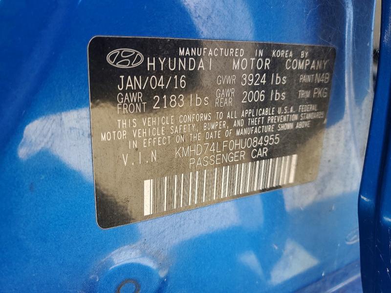 Продажа на аукционе авто 2017 Hyundai Elantra, vin: KMHD74LF0HU084955, номер лота: 66614126