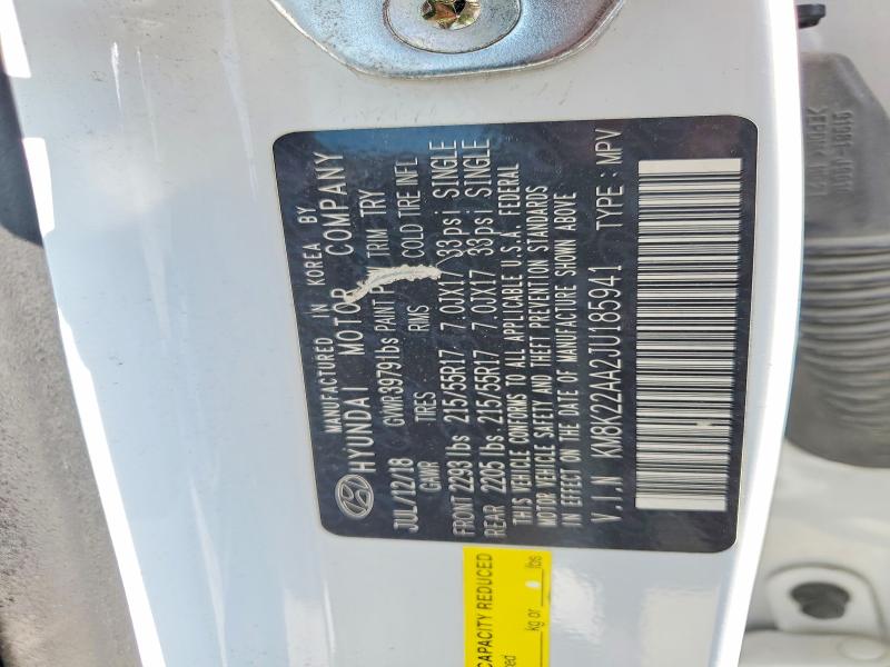 66793276 :رقم المزاد ، KM8K22AA2JU185941 vin ، 2018 Hyundai Kona مزاد بيع