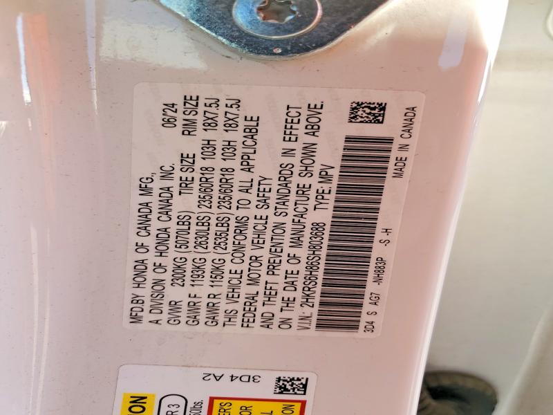 66842426 :رقم المزاد ، 2HKRS6H86SH803688 vin ، 2025 Honda Cr-v مزاد بيع