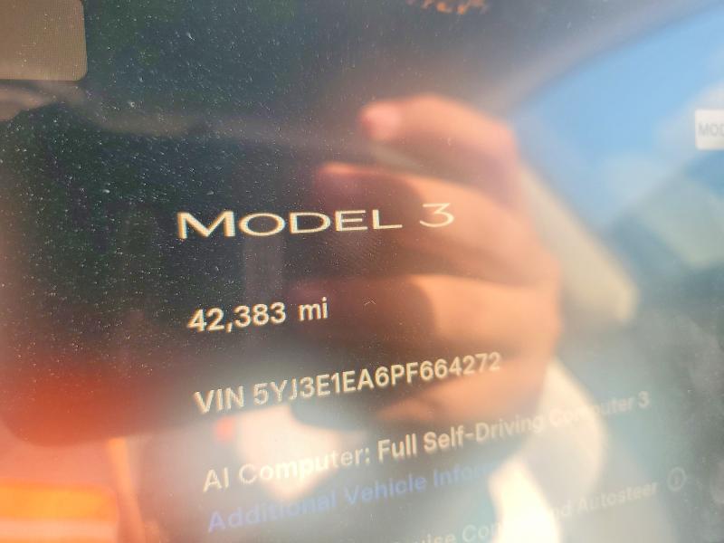 63656906 :رقم المزاد ، 5YJ3E1EA6PF664272 vin ، 2023 Tesla Model 3 مزاد بيع