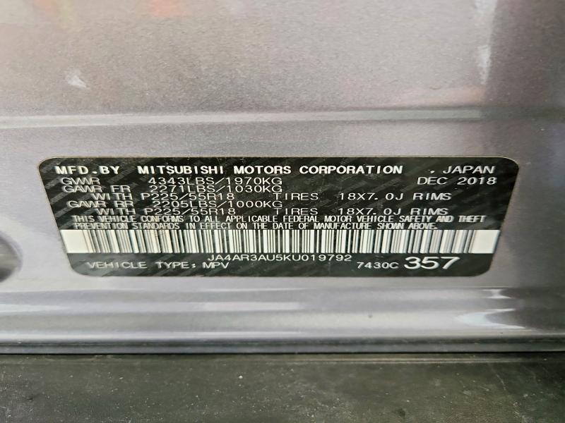 Продаж на аукціоні авто 2019 Mitsubishi Outlander Sport, vin: JA4AR3AU5KU019792, номер лоту: 64594316