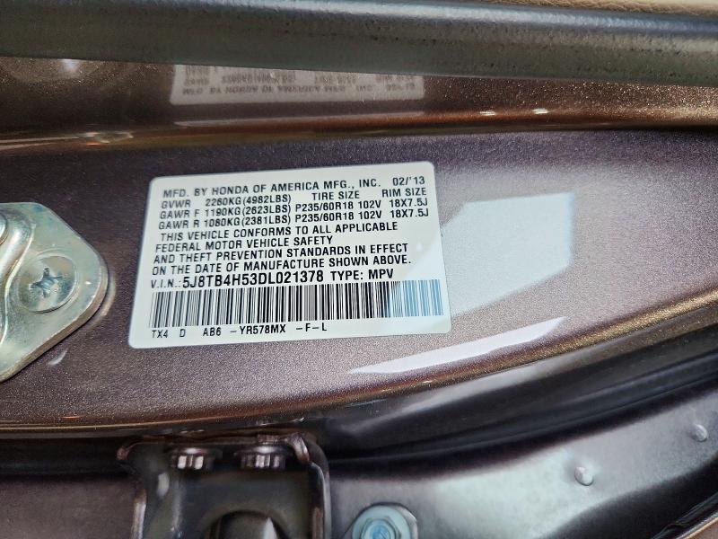 Aukcja sprzedaży 2013 Acura Rdx, vin: 5J8TB4H53DL021378, numer aukcji: 62976046