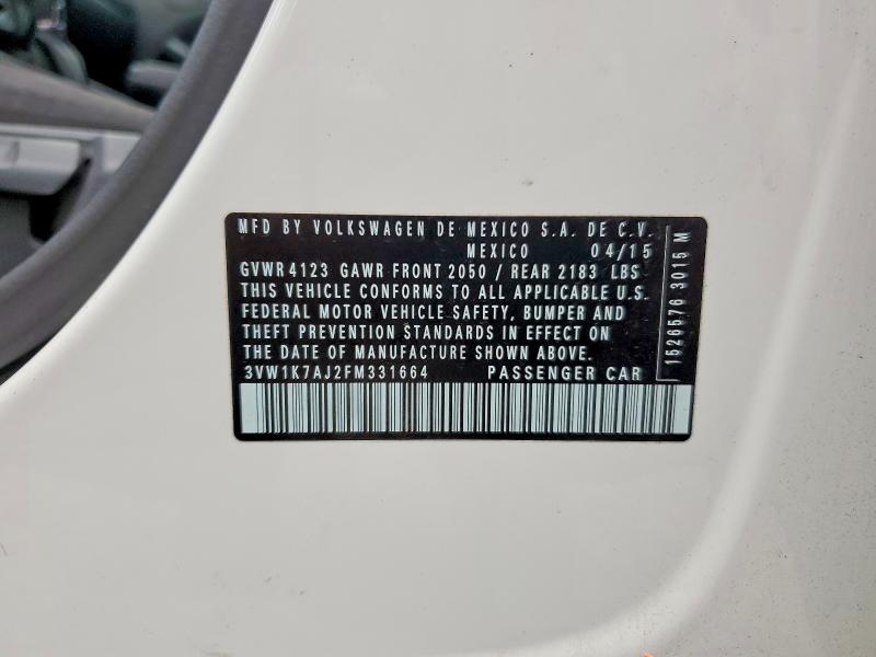 63691926 :رقم المزاد ، 3VW1K7AJ2FM331664 vin ، 2015 Volkswagen Jetta مزاد بيع