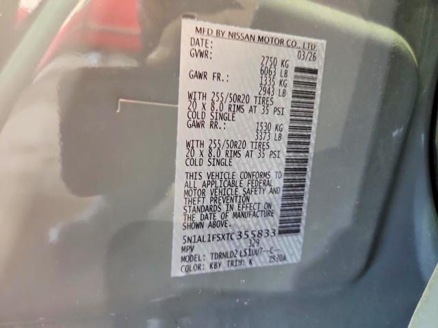 Aukcja sprzedaży 2026 Infiniti Qx60, vin: 5N1AL1FSXTC355833, numer aukcji: 65955386
