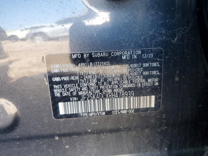 Продажа на аукционе авто 2024 Subaru Forester, vin: JF2SKADCXRH478939, номер лота: 63299456