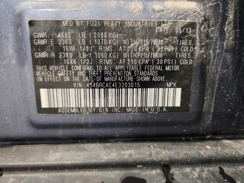 2014 Subaru Outback მანქანა იყიდება აუქციონზე, vin: 4S4BRCAC4E3203015, აუქციონის ნომერი: 66234976