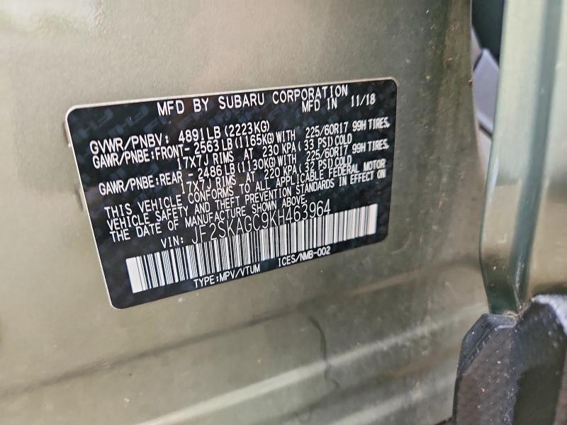 Продажа на аукционе авто 2019 Subaru Forester, vin: JF2SKAGC9KH463964, номер лота: 64618496