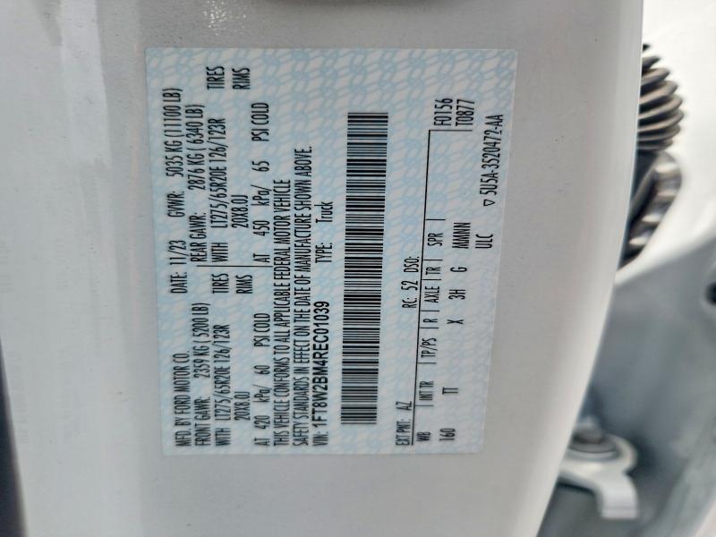 2024 Ford F250 მანქანა იყიდება აუქციონზე, vin: 1FT8W2BM4REC01039, აუქციონის ნომერი: 65921416